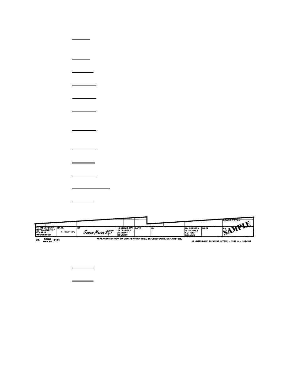 Figure 2 15 Sample DA Form 3161 bottom Portion Basic Supply