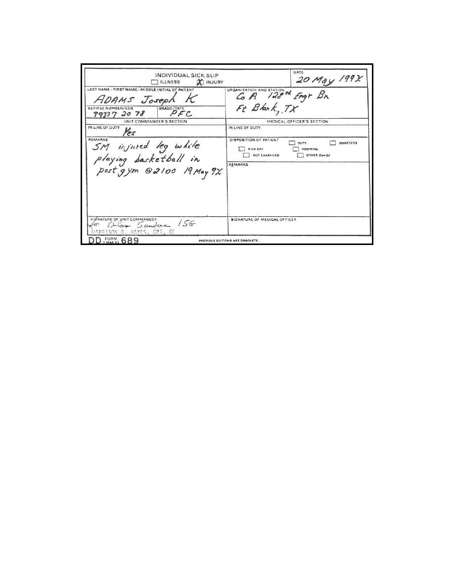 Figure 51. DD Form 689, Individual Sick Slip. Medical Records and